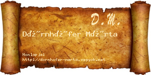 Dörnhöfer Márta névjegykártya